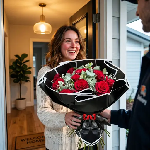 Ramo 12 rosas rojas importadas black